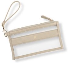 Personalized Vegan Leather Clear Stadium Clutch