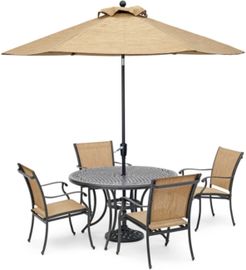Beachmont Ii Outdoor 5-Pc. Dining Set (48" Round Table and 4 Dining Chairs), Created for Macy's