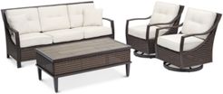 North Shore Outdoor 4-Pc. Seating Set (Sofa, 2 Swivel Chairs & Coffee Table) with Sunbrella Cushions, Created for Macy's