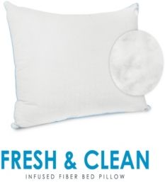Wellness Collection Fiber Pillow with Fresh and Clean Infused Fabric Cover