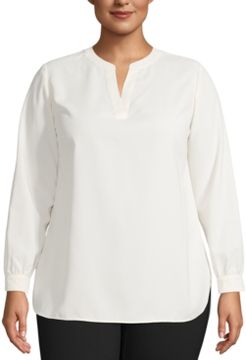 Plus Size Split-Neck Tunic