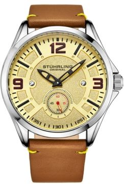 Light Brown Leather Strap Watch 43mm