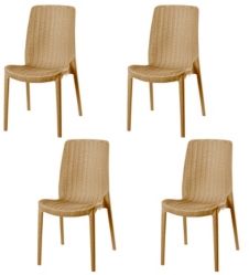 Rue Stackable Rattan Dining Chair, Set of 4