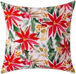 Poinsettia Decorative Pillow, 20" x 20"