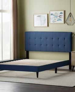 by Lucid Upholstered Platform Bed Frame with Square Tufted Headboard, California King