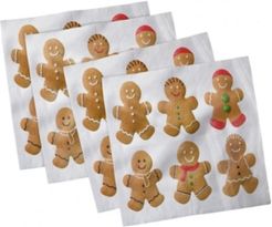 Gingerbread Man Set of 4 Napkins, 12" x 12"