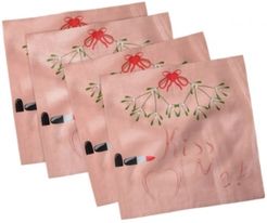 Kiss Me Set of 4 Napkins, 12" x 12"