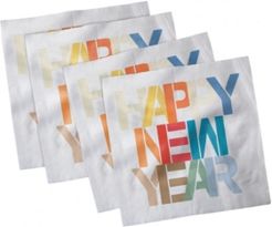 Happy New Year Set of 4 Napkins, 12" x 12"