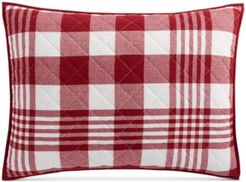 Last Act! Martha Stewart Collection Buffalo Plaid Yarn Dye Quilted Standard Sham, Created for Macy's