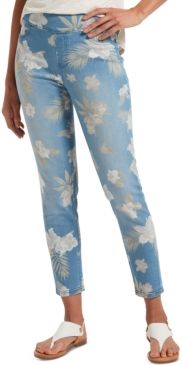 Tropical Orchid Ultra Soft Denim High-Waist Skimmer Leggings