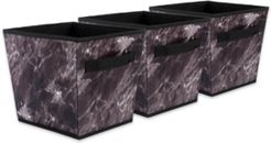 Polyester Laundry Bin Marble Trapezoid Medium Set of 3