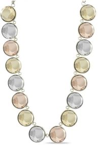 Gold-Tone, Rose Gold-Tone and Silver-Tone Circle Stone Necklace