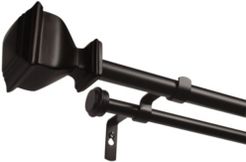 Napoleon Double Curtain Rod and Finial Set, 66"-120"