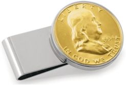 Gold-Layered Silver Franklin Half Dollar Stainless Steel Coin Money Clip