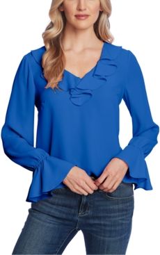 Ruffled V-Neck Blouse