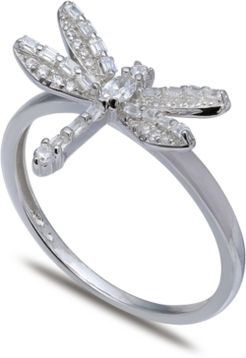 Cubic Zirconia Dragonfly Ring in Sterling Silver, Created for Macy's