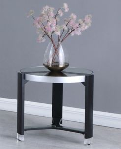 Round Lamp Table with Mirror Top