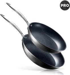 Pro 2-Piece Aluminum Ultra-Nonstick Hard Anodized Diamond Infused Induction Capable Fry Pan Set