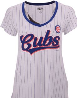 Chicago Cubs Pinstripe V-Neck T-Shirt