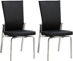 Molly Motion-Back Leather Upholstered Side Chair, Set of 2