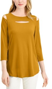 Front-Cutout Cold-Shoulder Top, Created for Macy's