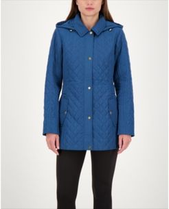 Hooded Quilted Water-Resistant Coat, Created for Macy's