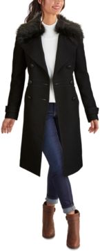 Double-Breasted Faux-Fur-Collar Coat, Created for Macy's