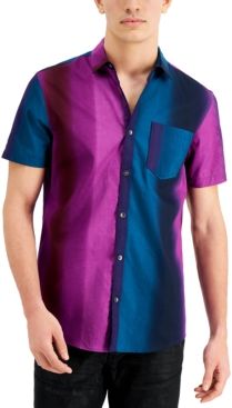 Inc Men's Colorblocked Striped Shirt, Created for Macy's