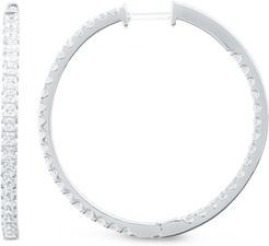 Diamond Princess In & Out Hoop Earrings (5 ct. t.w.) in 14k White Gold.