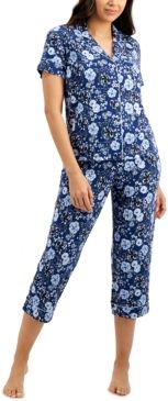Short Sleeve Top & Capri Pants Pajama Set, Created for Macy's