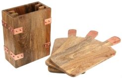 Set/3 Mango Wood Cheese Boards w/Case
