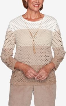 Missy Dover Cliffs Chenille Open Stitch Ombre Sweater