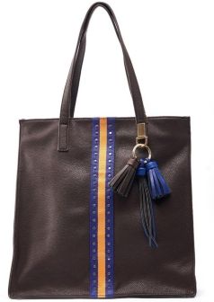 Tassel and Studded Tote Bag