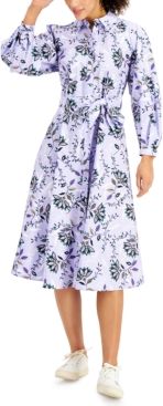 Petite Cotton Printed Shirtdress, Created for Macy's