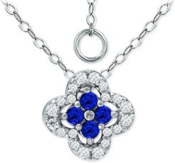 Cubic Zirconia Colorful Clover 18" Pendant Necklace, Created for Macy's