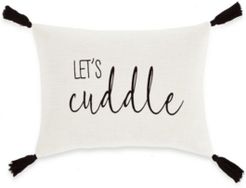 Let's Cuddle Script Decorative Single Pillow Cover, 13" x 20"+ 3.5"