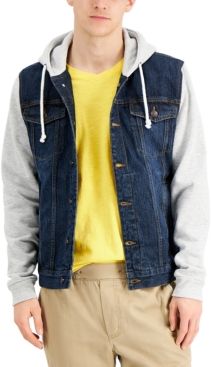 Rose Mix-Media Hooded Trucker Jacket, Created for Macy's