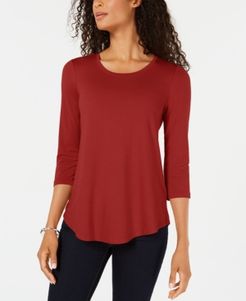 Petite Three-Quarter-Sleeve Top, Created for Macy's