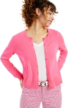 Cashmere Solid Long-Sleeve Cardigan, Created for Macy's