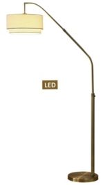 Ariana Ii Extendable 72-80" Led Arched Floor Lamp with Double Shade