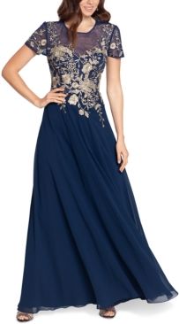 Beaded Embroidery-Trim Gown