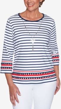 Petite Anchor's Away Border-Stripe & Necklace