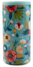 by Cambridge 12 oz Turquoise Floral Insulated Slim Can Cooler