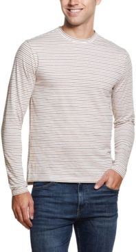 Jacquard Stripe Long Sleeve Crew Neck Shirt