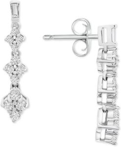 Diamond Graduated Drop Earrings (1/2 ct. t.w.) in 10k White Gold