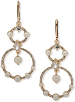 Crystal & Imitation Pearl Orbital Statement Earrings