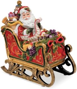 Regal Holiday Santa in Sleigh Musical Figurine