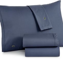 Lacoste Solid Cotton Percale Pair of King Pillowcases Bedding