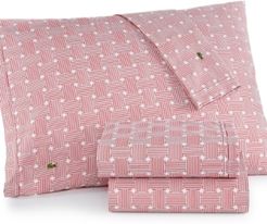 Closeout! Lacoste Printed Cotton Percale Pair of King Pillowcases Bedding