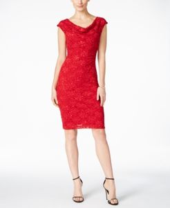 Sequined Lace Sheath Dress